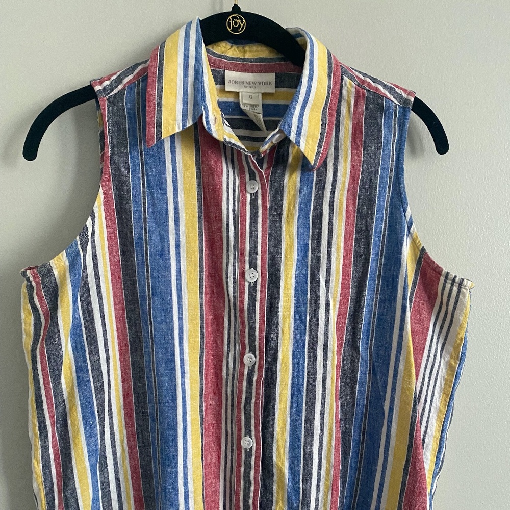 Size 6 Sleeveless Linen Top